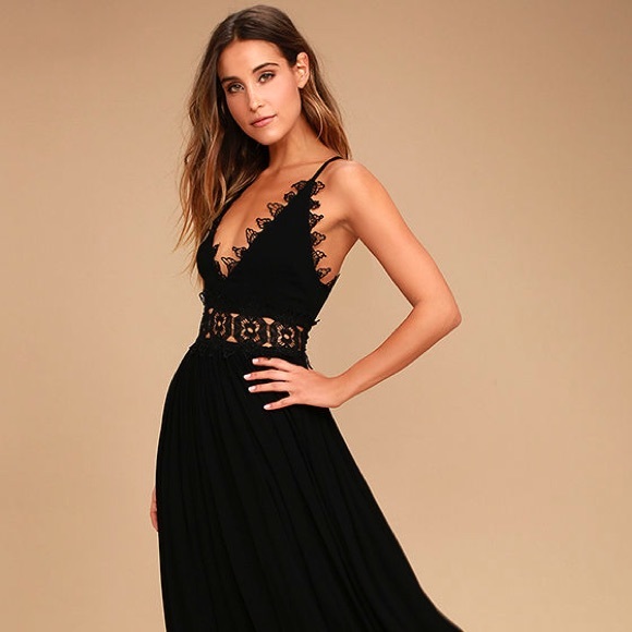 Lulus Dresses & Skirts - Lulu’s This Is Love Black Lace Maxi Dress - XS